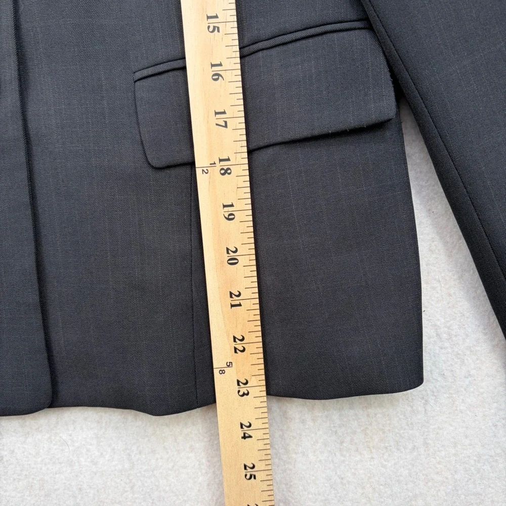 Kasper Womens Charcoal Gray Pinstripe Two Button Blazer Suit Jacket Size 10